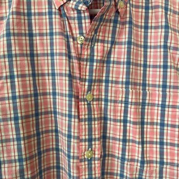 J.Crew Factory Blue Pink Plaid Button Down - Picture 6 of 7
